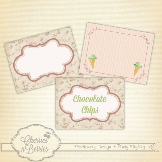 Ice Cream Party. Printable Dessert Labels Il_570xn