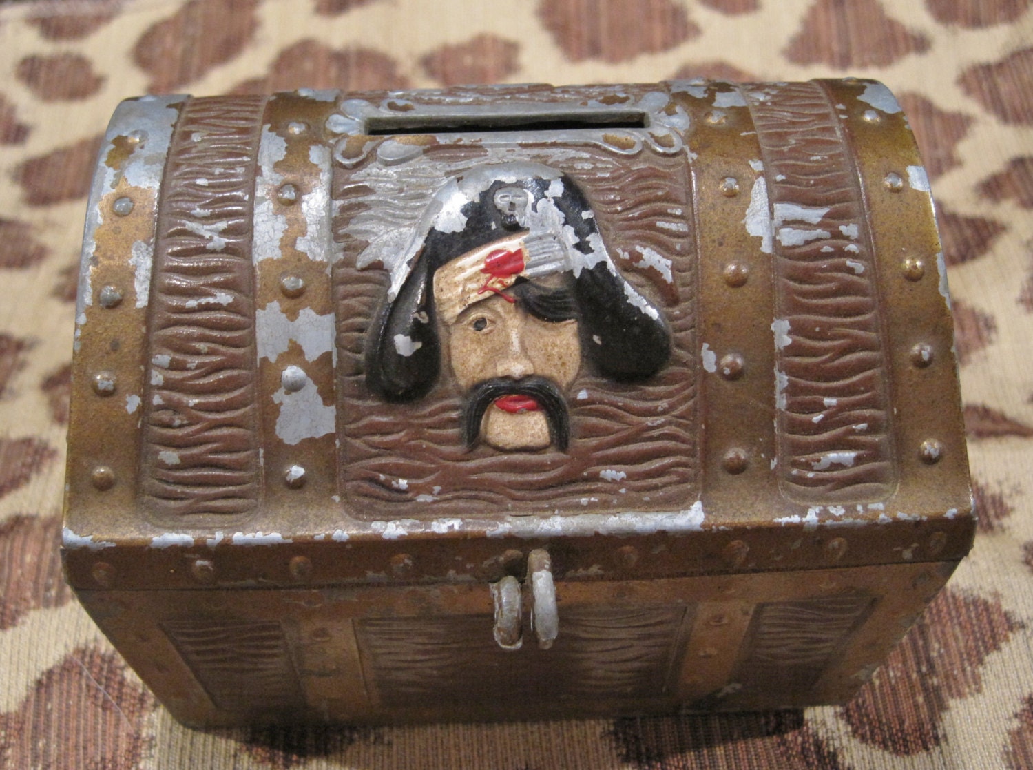 Diecast Vintage Pirate Treasure Chest Bank E.J. Kahn Co.