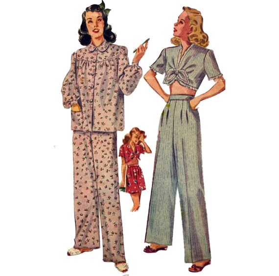 Items similar to Last Chance! 1940s Women's Pajamas Pattern, 32 Bust ...