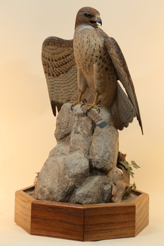 Red-tailed Hawk Wood Carving by GeneBoyd on Etsy