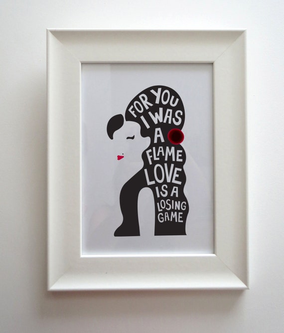 Love Is A Losing Game - love print, music quotes, hand drawn ...