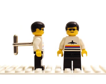 Pilot with airplane symbol cufflinks. Cufflinks made with LEGO(R) bricks. Cuff links Wedding gift