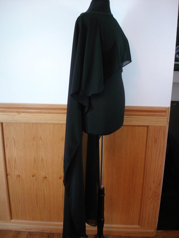 black chiffon cape