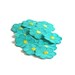 Turquoise Applique, Blue Flower Applique, Hippie Flowers, 1960s Flowers, Embroidered Applique, Turquoise Blue, Patch, Lot of 12, Yellow, Sew