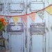 Bunting Flags - European Style Large Fabric Pennants Burgundy, Mustard Yellow, Sky Blue, Red, Pink
