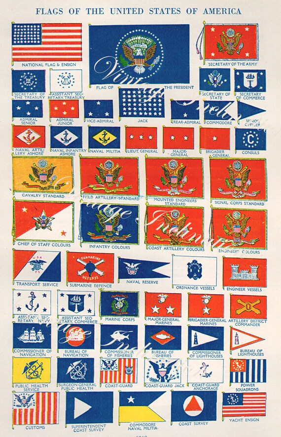 Antique UNITED STATES FLAGS vintage america by VintageInclination