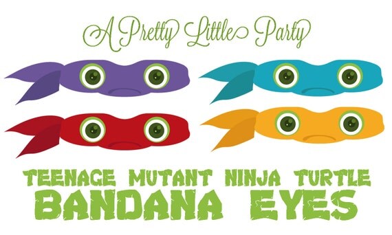 TMNT Bandana Eyes - Teenage Mutant Ninja Turtles - Ninja - Party Supplies - INSTANT DOWNLOAD Il_570xn