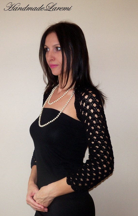 to Black WEDDING BOLERO / Crochet lace SHRUG / Elegant bolero jacket ... to Black WEDDING BOLERO / Crochet lace SHRUG / Elegant bolero jacket ...