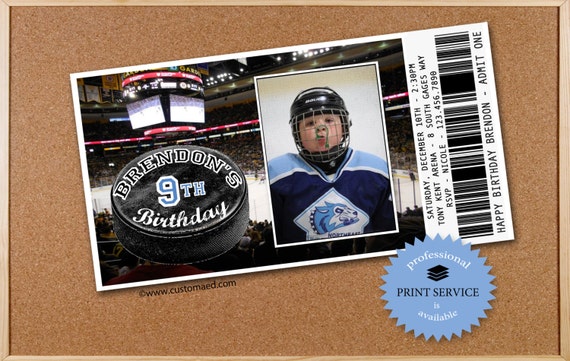 Hockey Themed Birthday Party Invitations 3