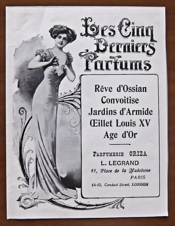 Vintage ad original 1910 perfume Reve d'Ossian