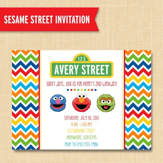 Custom Sesame Street Invitations 10