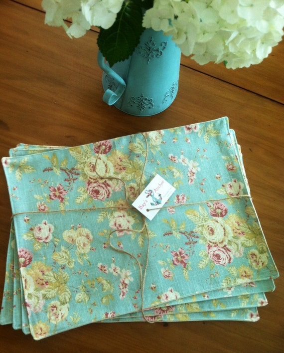 Vintage Floral Placemats Placemats Set of 4 Placemats Table