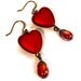 Red Heart Earrings, Valentines Earrings, Crimson