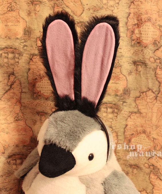 Serre-Tête Oreilles De Lapin - Dentelle Noire Ou Peluche Blanche Halloween