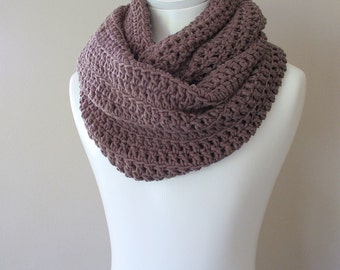 Purple Plum scarf, Double Infinity Crocheted Scarf, Chunky Cowl, Snood ...