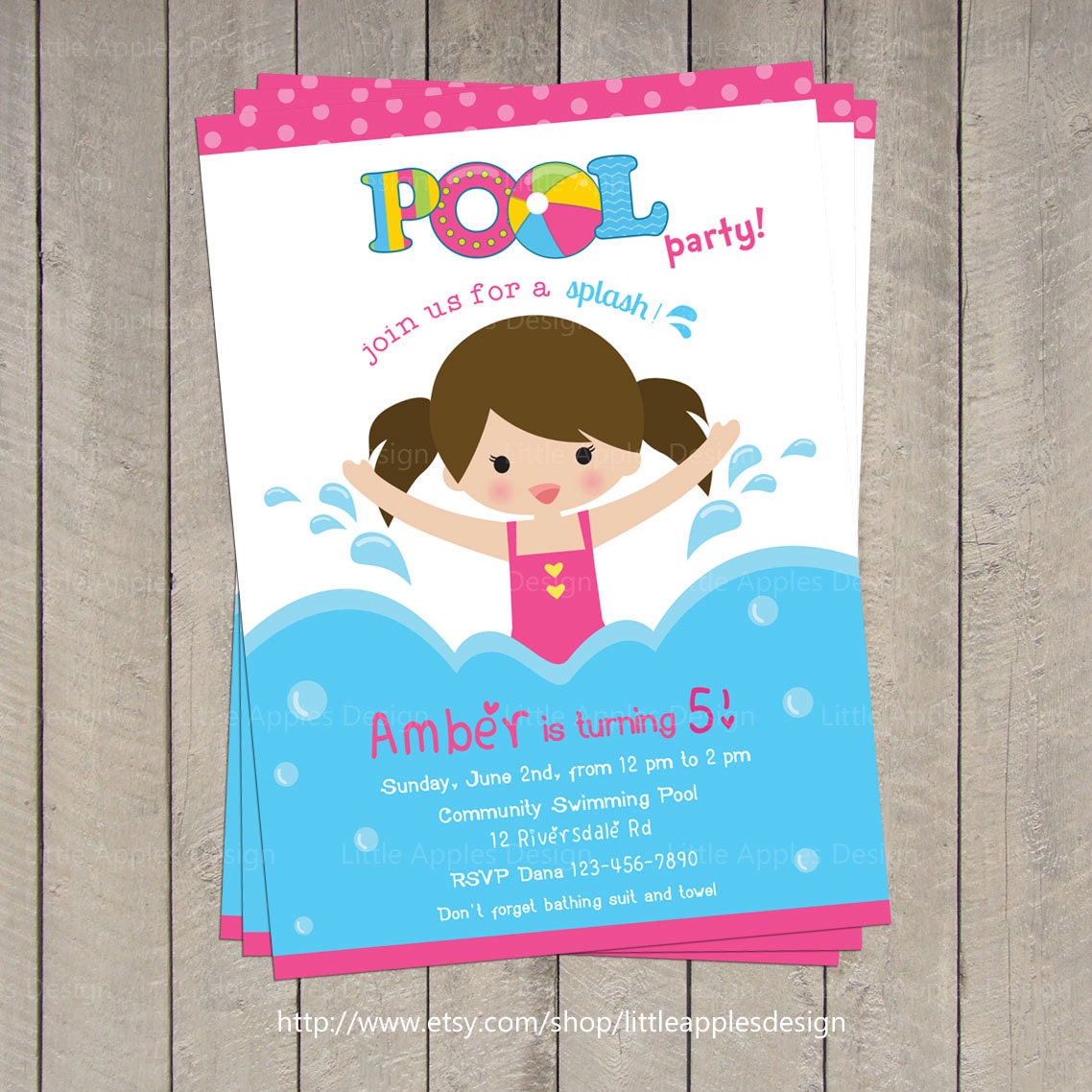 Swimming Party Invitations 5