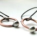 Tiny Buds sterling silver and copper earrings - made to order