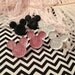 Black, Pink or Silver Mouseketeer Stud Earrings