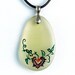 Asian Floral Necklace - Etched Glass Pendant