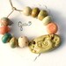 RESERVED for the awesome HippieChickDesign / Sweet Bird / Ceramic Bird and Lace Pendant and Bead Set