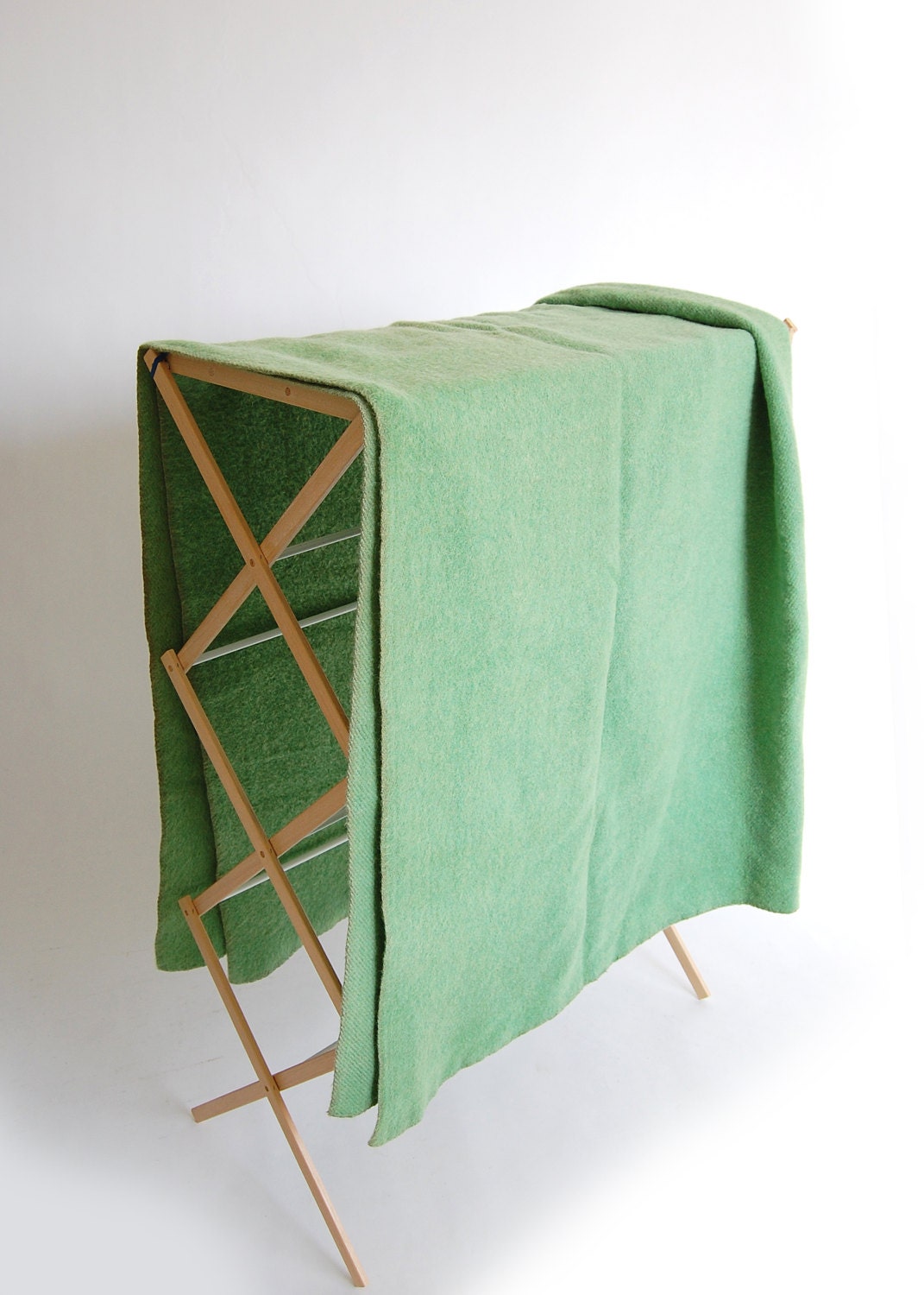 vintage wool blanket / thick woven wool blanket in heathered