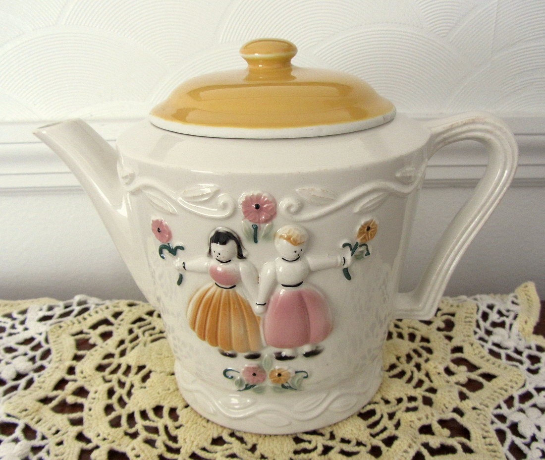 Vintage Porcelier Vitreous China Teapot