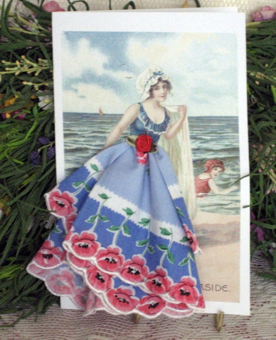 Greetings from The Seaside Keepsake Hanky Card by onceuponahanky