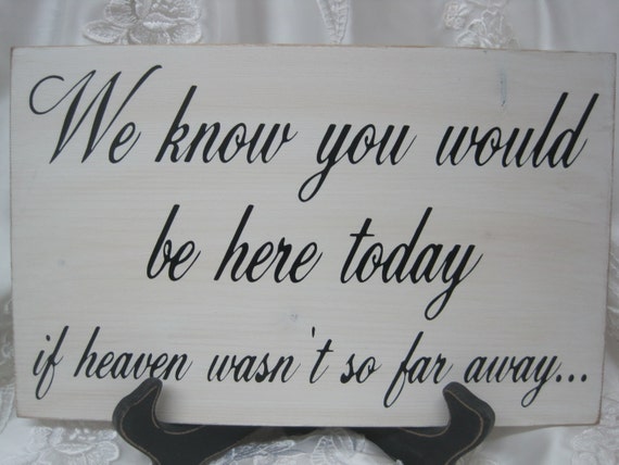 Memorial We know you would be Here Today if Heaven Wasn't