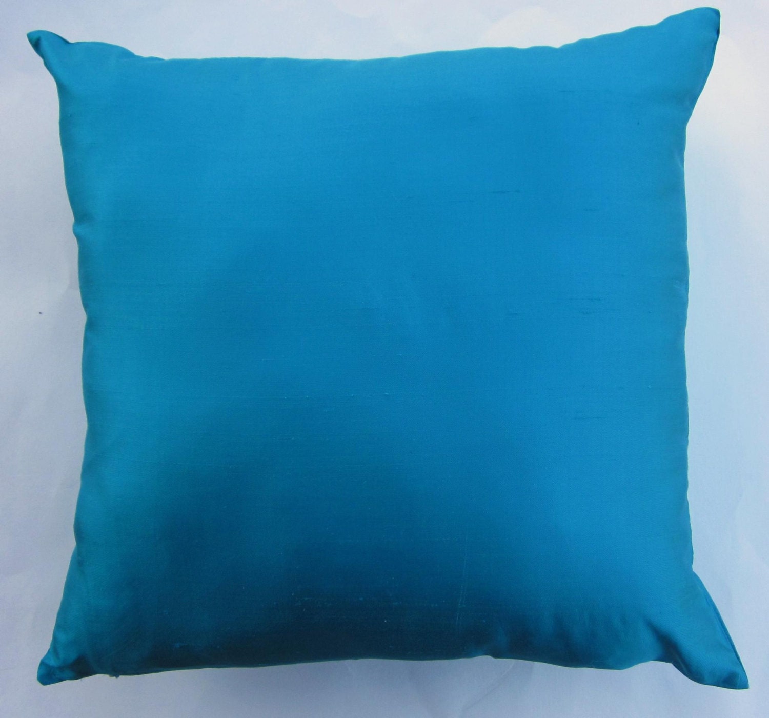 Turquoise Pillow Cover Silk Turquoise Blue Throw by sassypillows