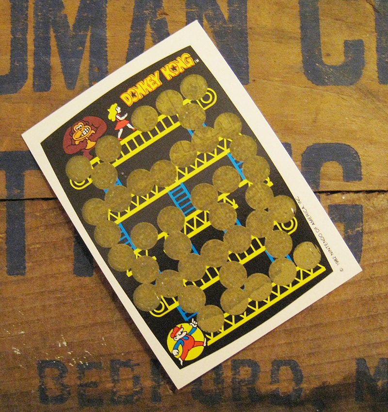 Vintage Scratch Card Donkey Kong Rub Off Game Yellow