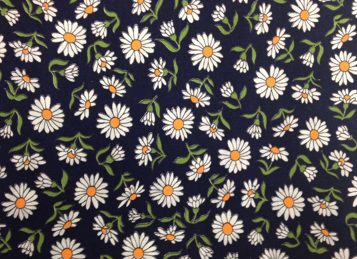 wallpapers sunflowers tumblr Navy Print Daisy Yards Sweet Fabric 2 Blue