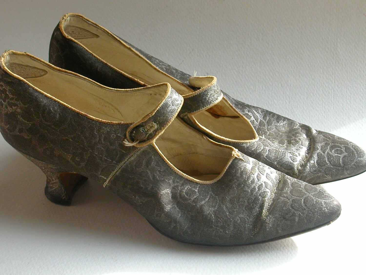 Hahn�s Reliable Silver Iridencent Brocade Shoes 1910s