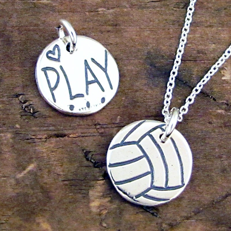 Volleyball Necklace Play Volleyball Jewelry Sterling