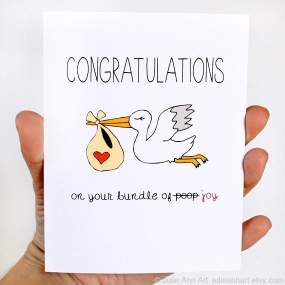 Funny New Baby Card - Congratulations On the Bundle Of Poop