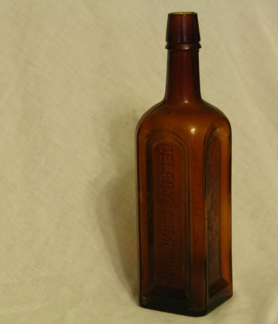 1880s Paine's Celery Compound Bottle Amber by HowardKnitsandVintag