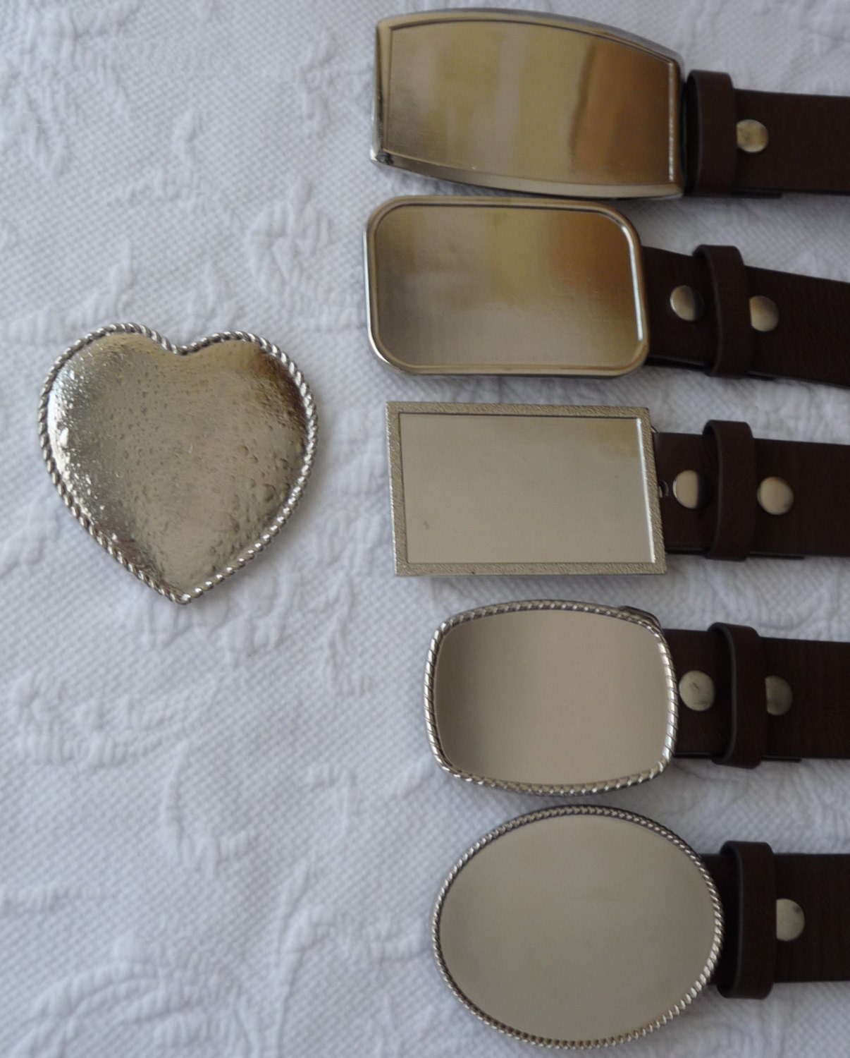 Belt Buckle Blanks Flat Silver Tone Rectangle by AngelGrace