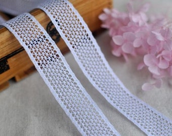 2cm x 2yards (white) cotton crochet lace trim (S672)