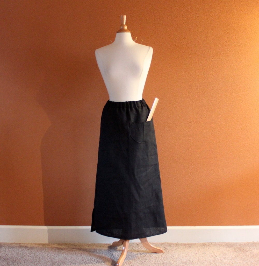 handmade to measure simple linen skirt
