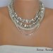 Chunky Layered Chunky Bold Necklace with Rhinestones brides bridesmaids