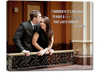 Personalized Unique Wedding Present Photo and writing typography one of a kind gift canvas 18X24