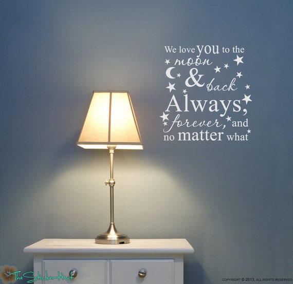 I Love You To The Moon And Back Wall Art items similar to we love you to the moon and back always forever I Love You To The Moon And Back Wall Art items similar to we love you to the moon and back always forever