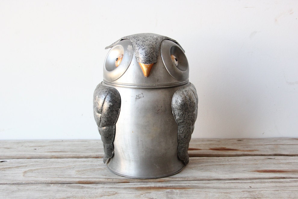 Rare Italian Metal Owl Ice Bucket by GallivantingGirls on Etsy
