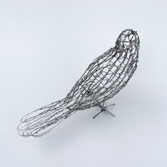 Lifesize Blue Jay Jaybird Wire Sculpture