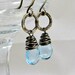Blue Topaz Gemstone Earrings Sterling Silver December Birthstone