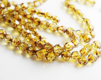 30pcs Czech Fire Polish Faceted Round-Crystal/Diffusion 6mm (FP9506002)