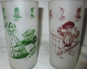 cups  Glasses vintage Old mint  pewter Frosted Cocktail Mint  Pair Vtge Fashioned of julep Julep &