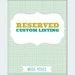 Custom Birth Announcement Prints - RESERVED for Jenn
