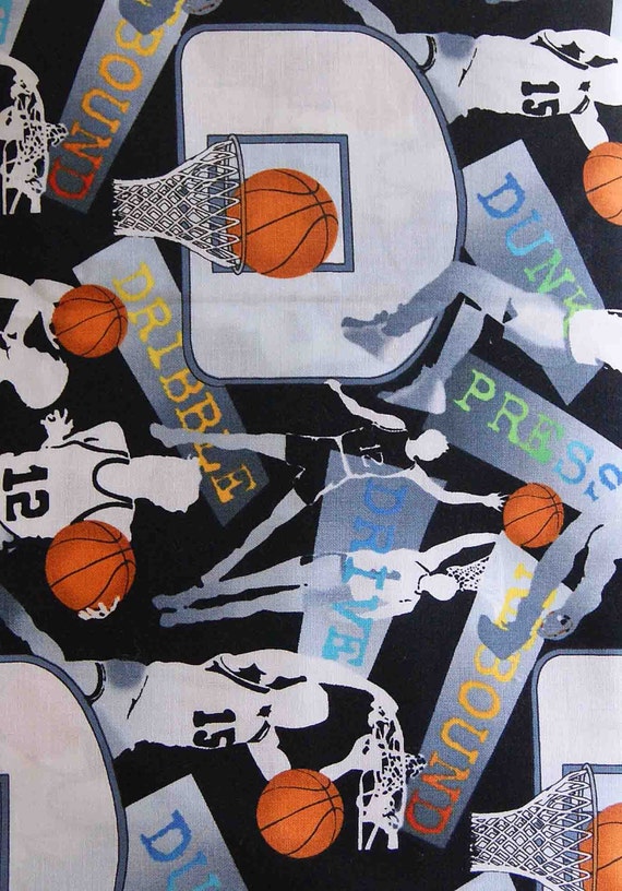SALE Basketball Fabric by Timeless Treasures 1/2 yard