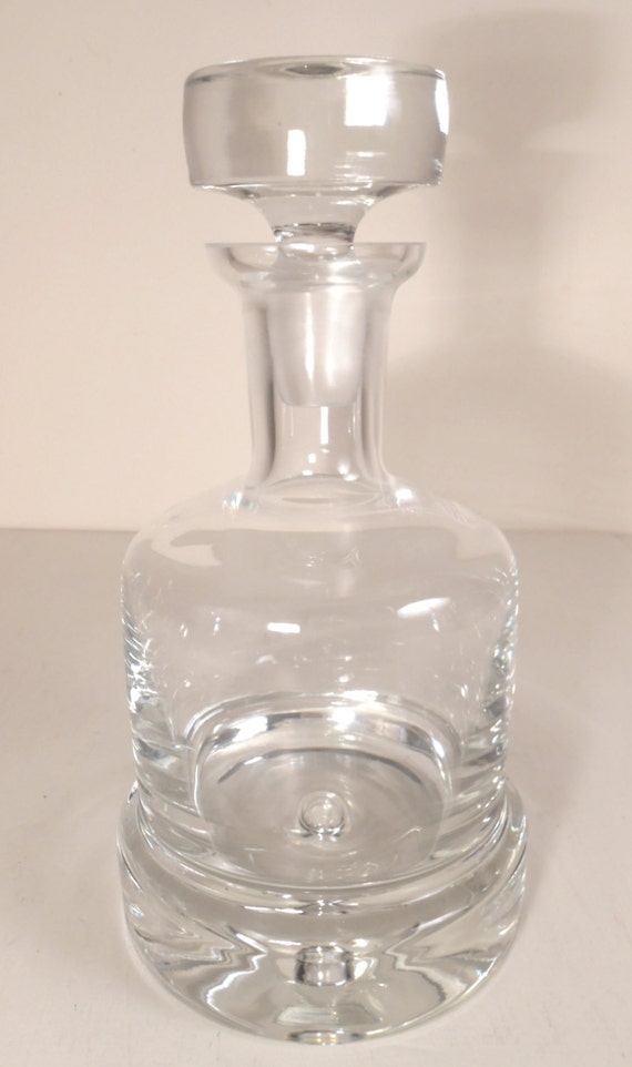 Vintage Heavy Crystal Clear Liquor Bottle For By Collectingvintage