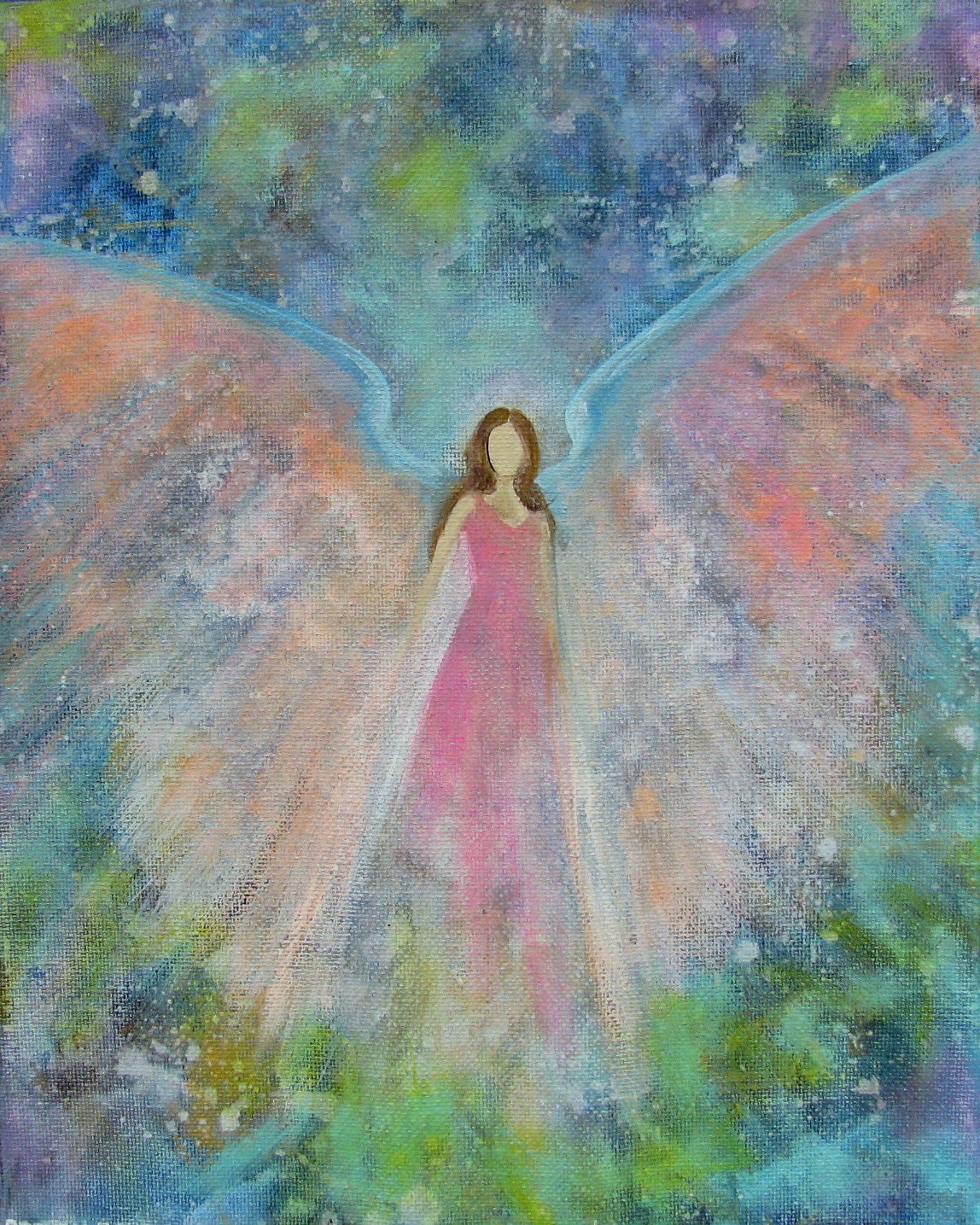 Original Acrylic Painting Healing Energy Angel 8 x 10 wrapped